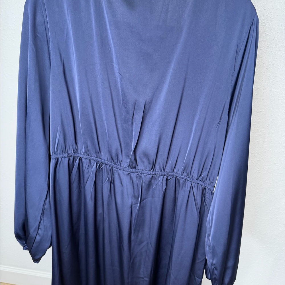 4XL Shein size 4XL Elegant Navy Blue Wrap Dress - Picture 13 of 13